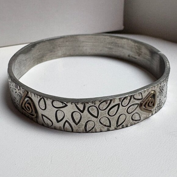 Q. Miller Artisan Bracelet – “Fierce” Pattern – Handcrafted Pewter & Mixed Metal - Picture 2 of 8